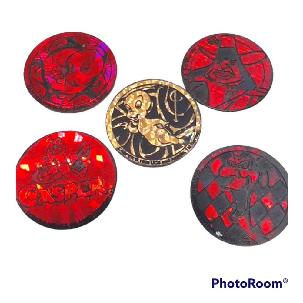 Set of 4 Casper/ one pocahontas pog slammers 1995 run